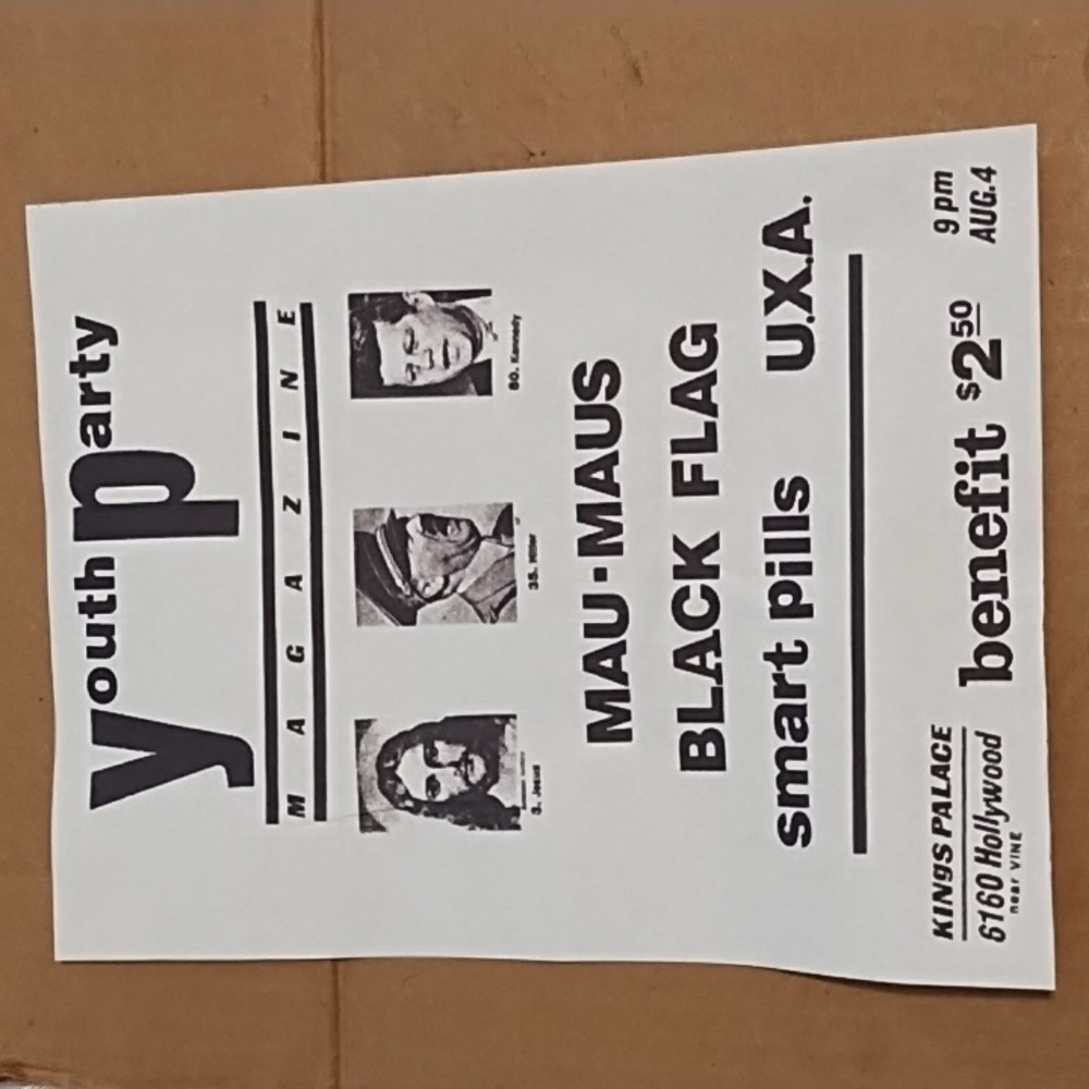 Rare Vintage Black Flag Punk Rock Concert Flyer #1 Pettibone